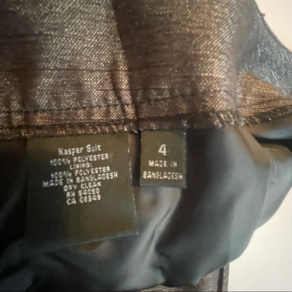 Kasper size 4.  Brown with gold hints of color pant suit * business suit - Picture 11 of 14